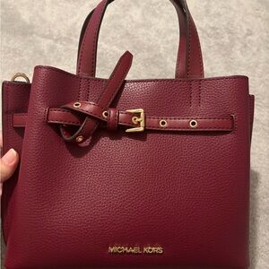 Michael Kors Burgundy Leather Tote Bag
